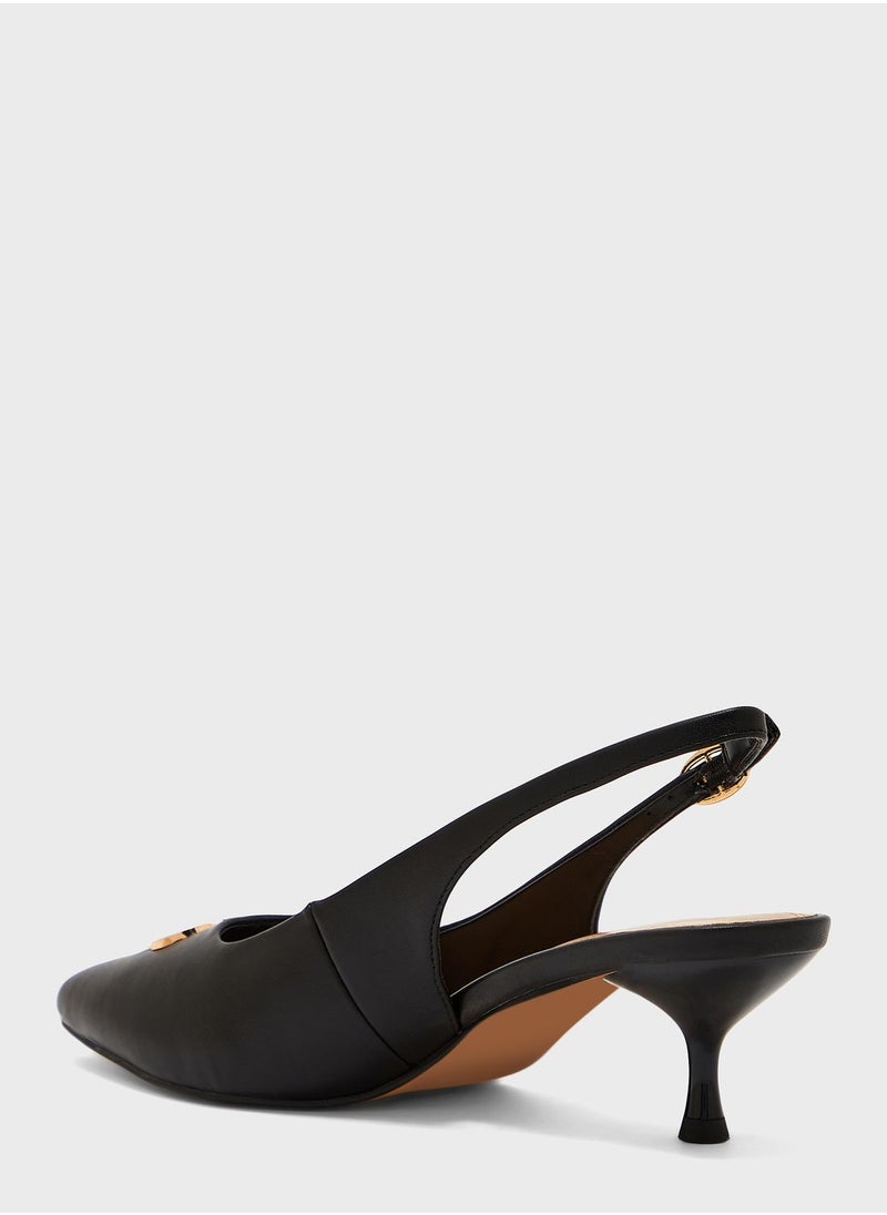 Celeste - Sling Back Low Heel Pumps - Image 1