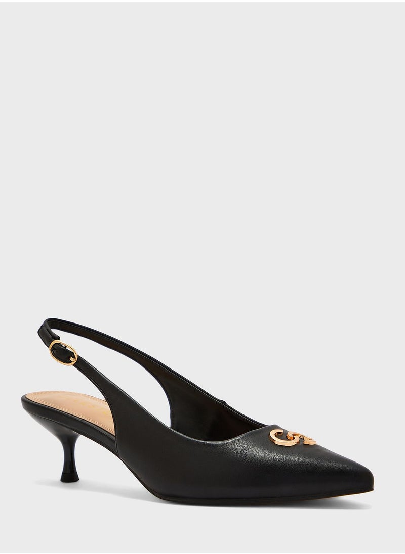 Celeste - Sling Back Low Heel Pumps - Image 1