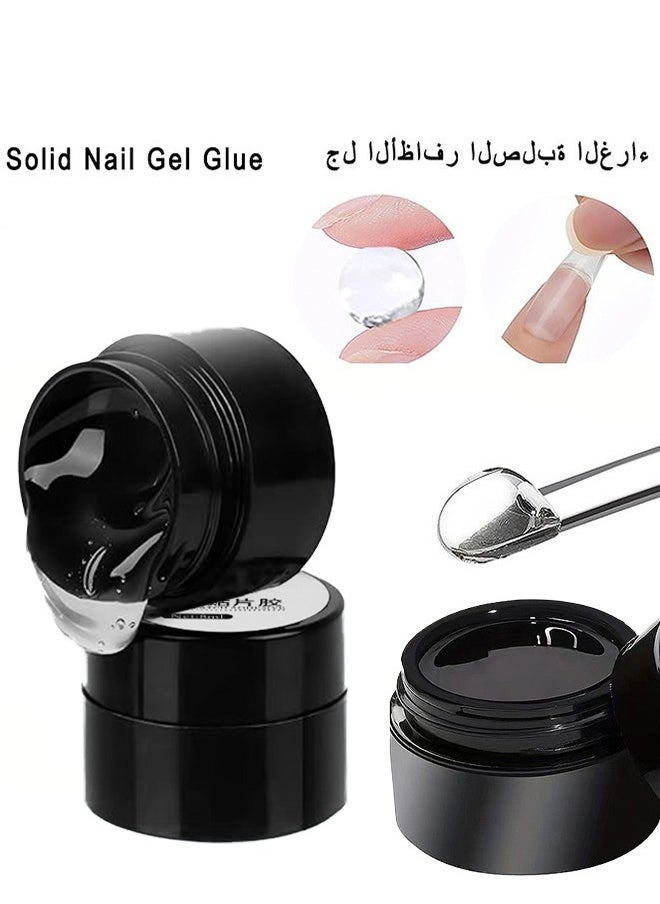 Realfrog 2PCS Solid Nail Glue Gel for Press On Nails, Acrylic Fake Nails 3D PVC Candy Soft Polish, for Nail Strengthening DIY Nail Art Home Salon Use  - Image 1
