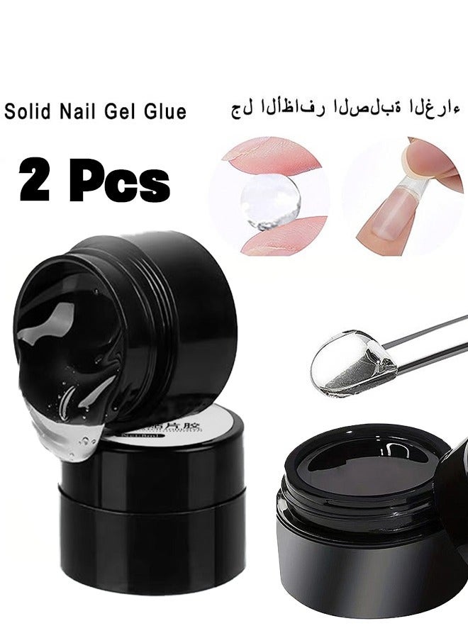 Realfrog 2PCS Solid Nail Glue Gel for Press On Nails, Acrylic Fake Nails 3D PVC Candy Soft Polish, for Nail Strengthening DIY Nail Art Home Salon Use - Image 1
