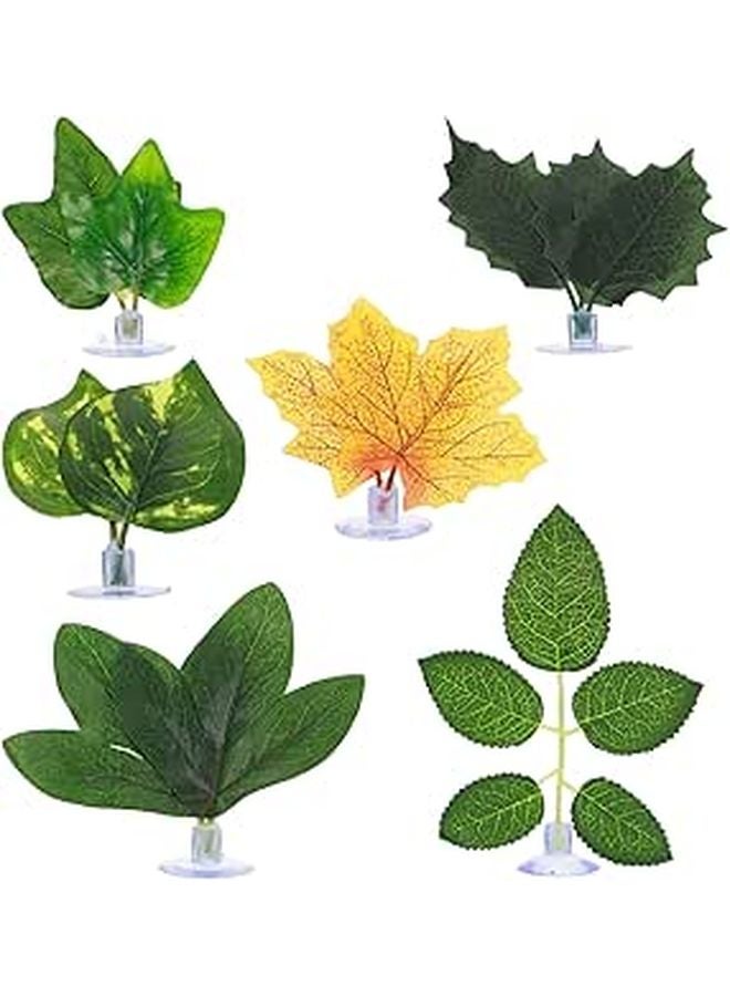 6pcs Artificial Aquarium Plants Plastic Leaves Betta Fish Resting Pads Tank Decor - Image 1