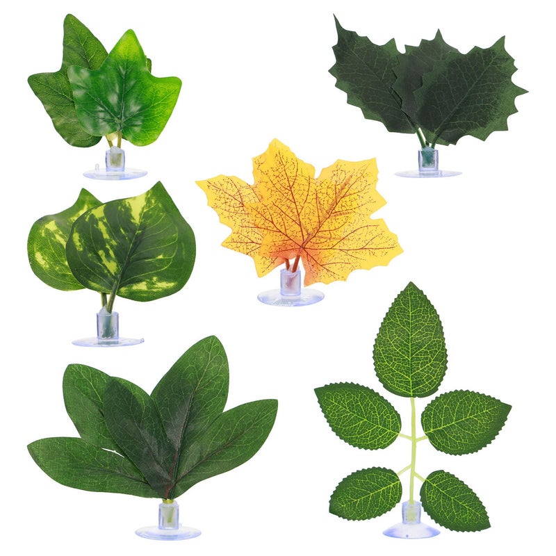 6pcs Artificial Aquarium Plants Plastic Leaves Betta Fish Resting Pads Tank Decor - Image 2