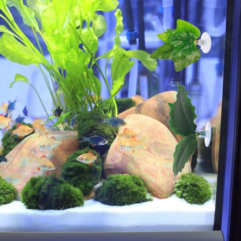 6pcs Artificial Aquarium Plants Plastic Leaves Betta Fish Resting Pads Tank Decor - Image 4