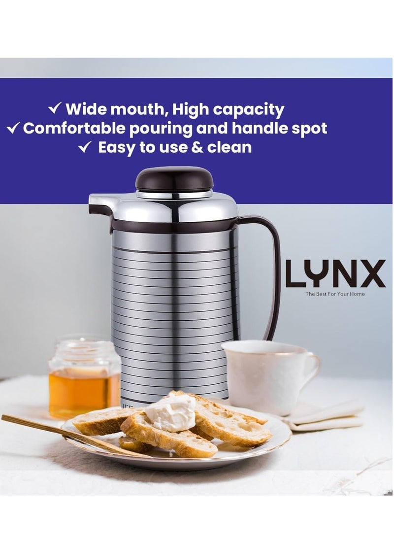 lynx Vacuum Flask – 1.3L Large Capacity, Long-Lasting Heat & Cold Retention, Multi-Walled Stainless Steel, Spill-Proof Screw Lid, Ergonomic Handle, Lightweight & Durable, Ideal for Travel, Office, and Outdoor Use, LY-1103  - Image 2