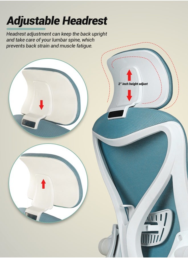 DROGO - DROGO premium Ergonomic Office Chair for Work from Home, High Back Computer Chair with Mesh, Flip-up Armrest, Recline, Adjustable Seat & Lumbar Support Mesh Chair for Office - Image 1