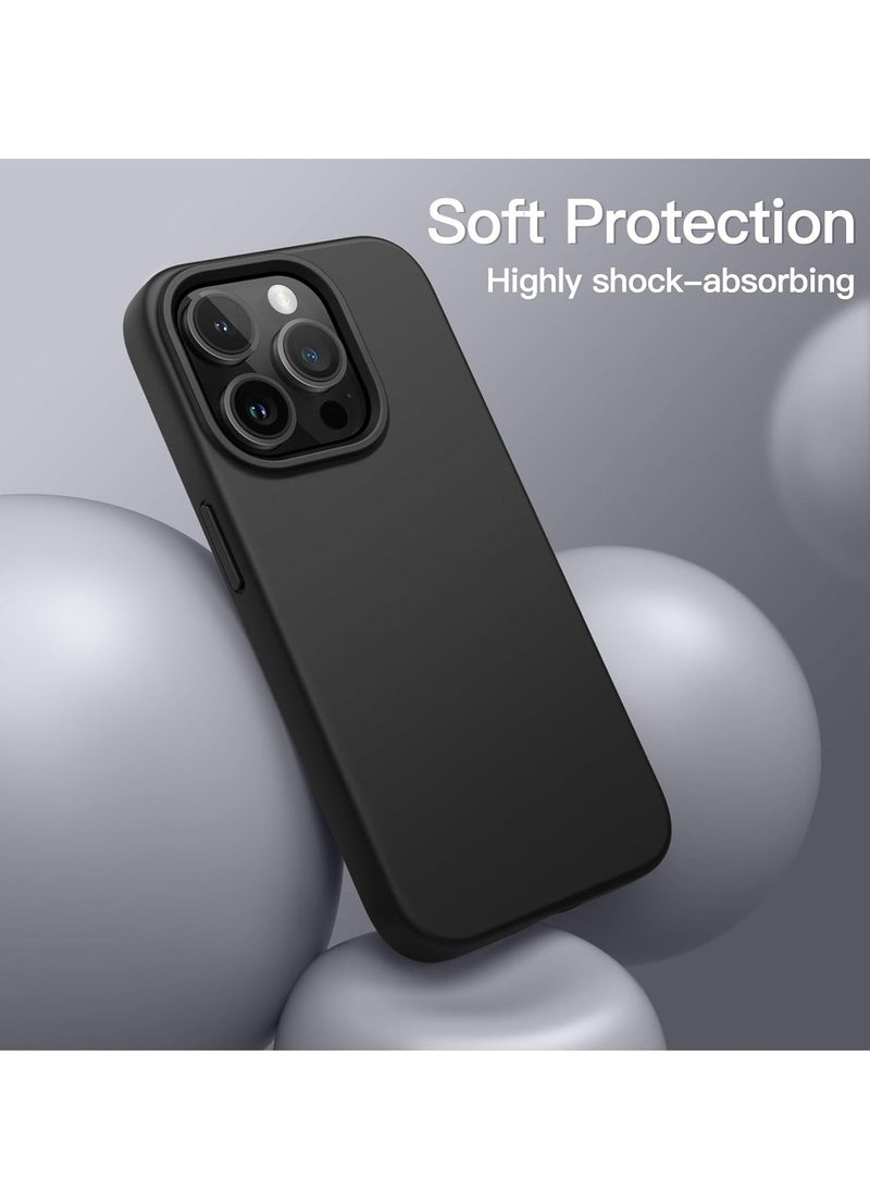 Raxoom 5 in 1 Silicone Case for iPhone 14 Pro Max 6.7-inch, with 2-Pack Screen Protector and 2-Pack Camera Lens Protector, Full Coverage Tempered Glass Film, Shockproof Phone Cover (Black) - Image 5