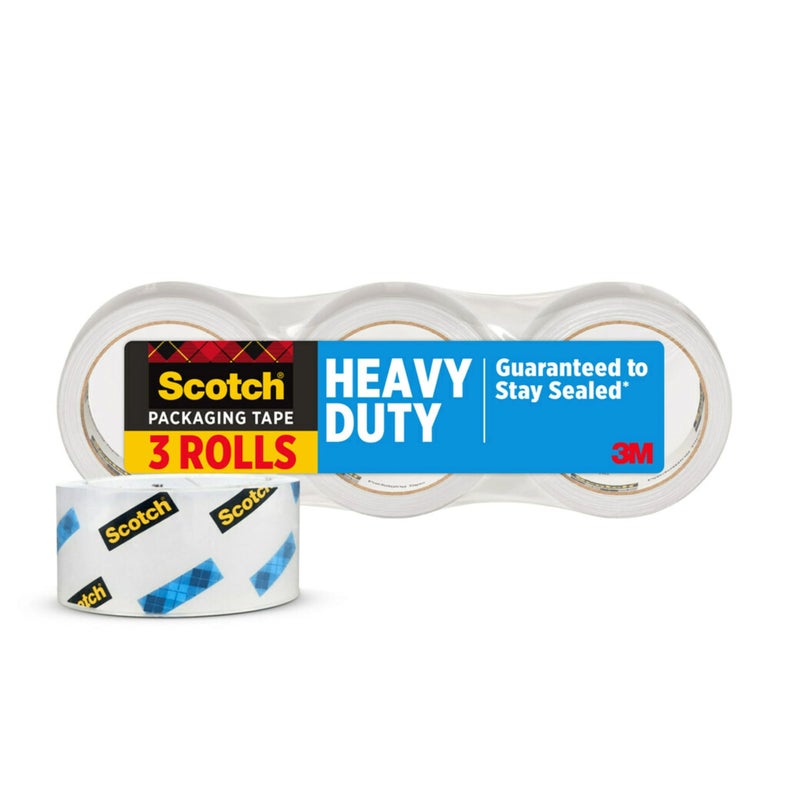 Scotch  Scotch Heavy Duty Shipping and Moving Packing Tape, Clear, Packing and Moving Supplies, 1.88 in. x 54.6 yd., 3 Tape Rolls  - Image 1