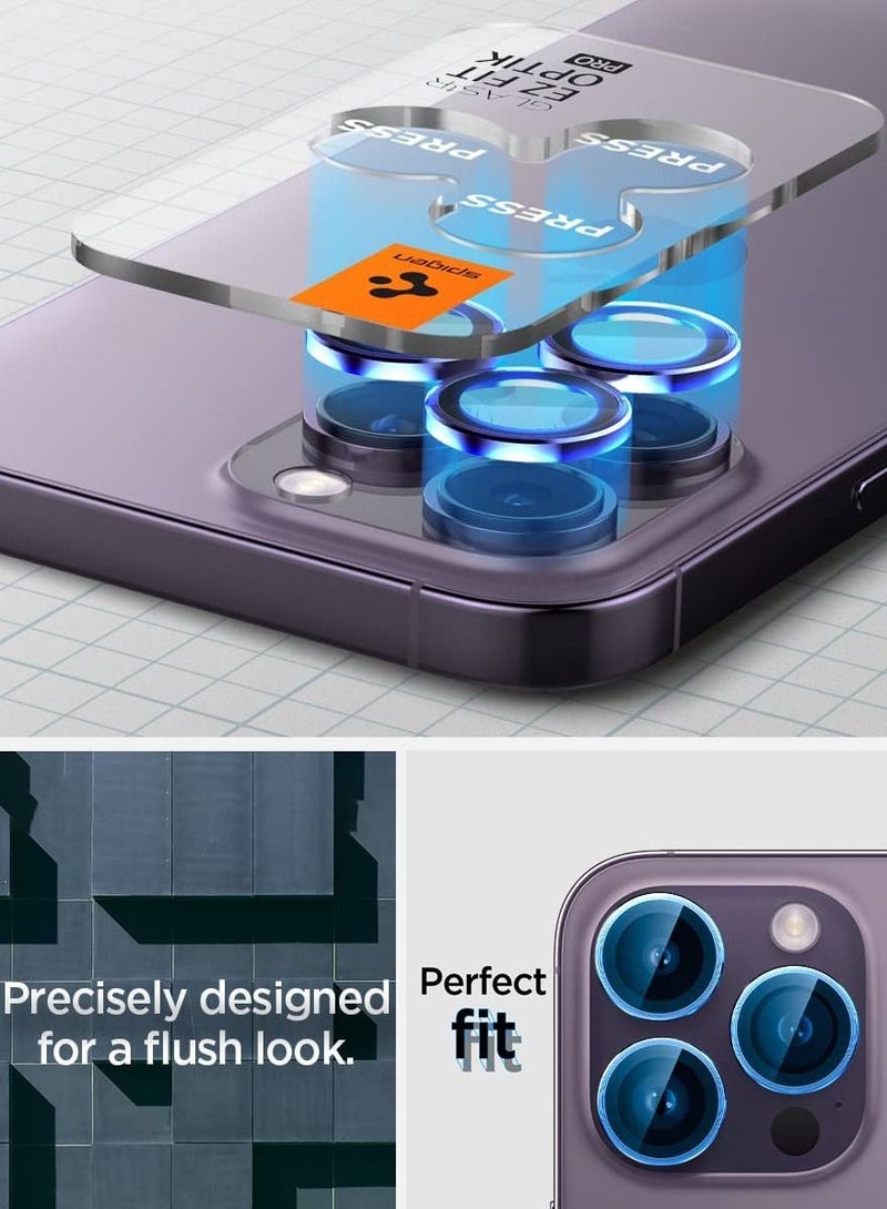 Spigen واقي عدسة الكاميرا Glastr Ez-Fit Optik Pro لهاتف iPhone 14 Pro وiPhone 14 Pro Max (عبوتان) - أرجواني غامق - Image 4
