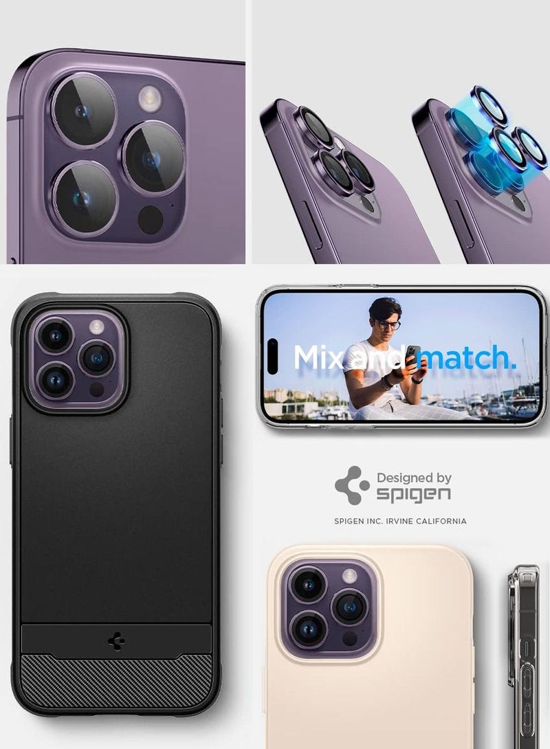 Spigen واقي عدسة الكاميرا Glastr Ez-Fit Optik Pro لهاتف iPhone 14 Pro وiPhone 14 Pro Max (عبوتان) - أرجواني غامق - Image 5