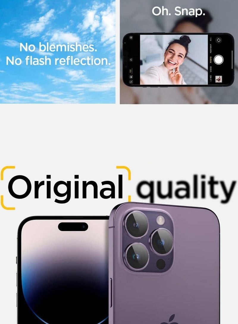 Spigen واقي عدسة الكاميرا Glastr Ez-Fit Optik Pro لهاتف iPhone 14 Pro وiPhone 14 Pro Max (عبوتان) - أرجواني غامق - Image 2