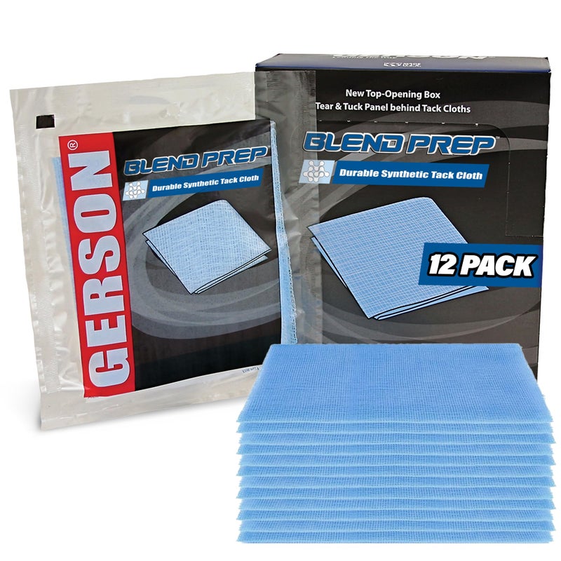 Gerson 12 Blend Prep Dry Tack Cloths 12 Pack - Tack Cloth for Removing Dust, Durable, 9"x18" - Image 1