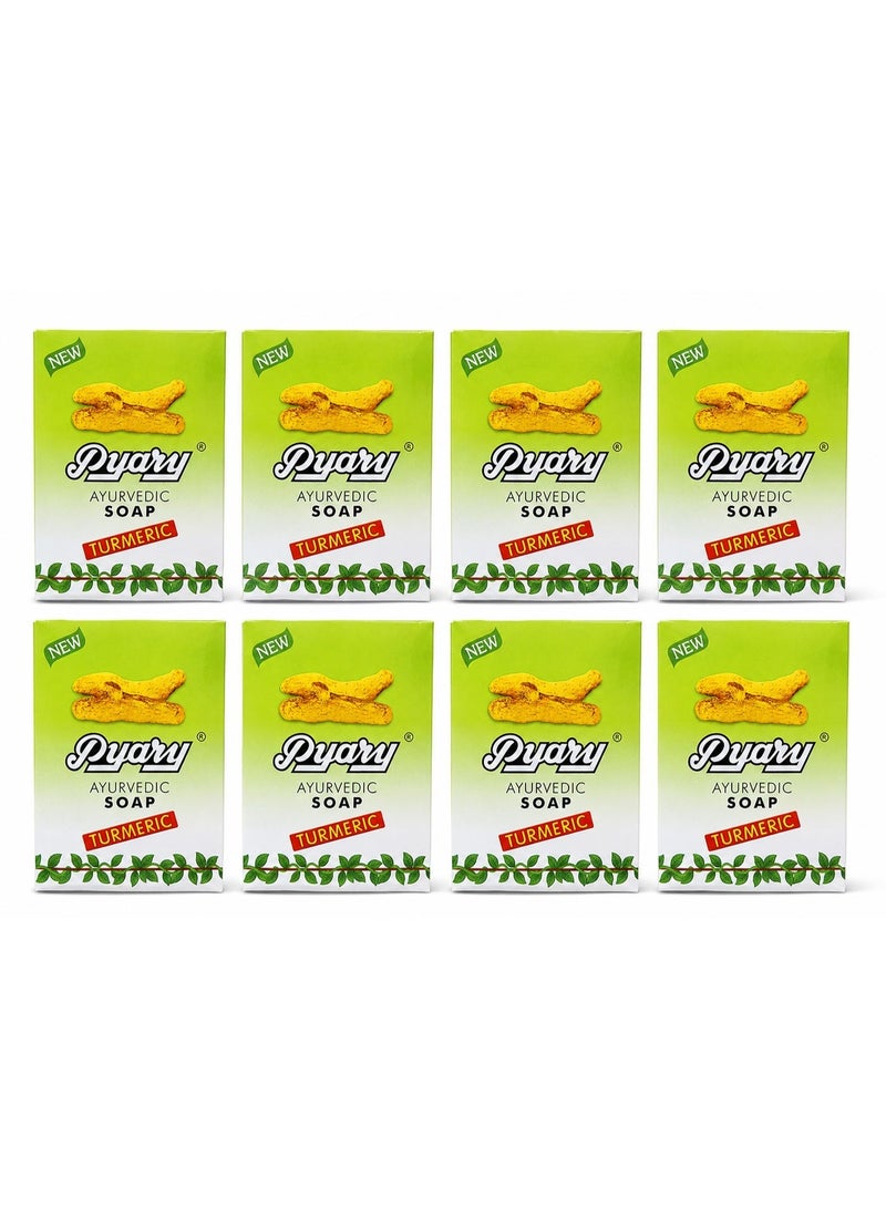 Pyary 8 Pcs Pyary Natural Turmeric Soap Bars 75g – Skin brightening, purifying, and anti-acne - Image 1