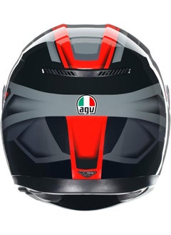 AGV K3 Full Face Ece 22.06 Motorcycle Helmet - Compound, Black / Red  - Image 3