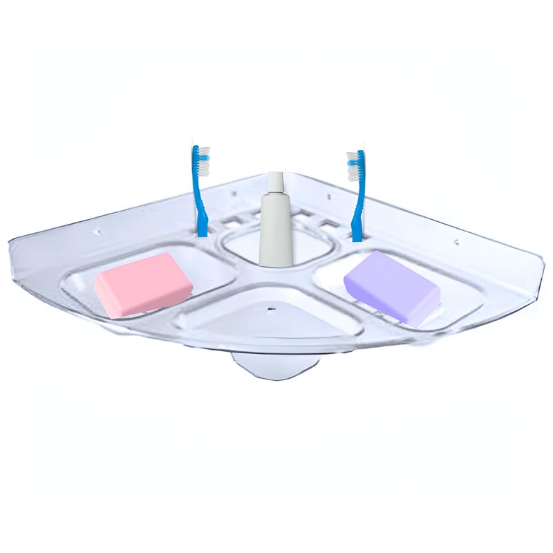 New Ware Toothbrush Toothpaste Soap Dish Bathroom Organizer Stand | ABS Unbreakable 5 in 1 Multipurpose Double Soap Stand with Tumbler Holder Sleek Design Bathroom Accessories for Bathroom & Kitchen - Image 2