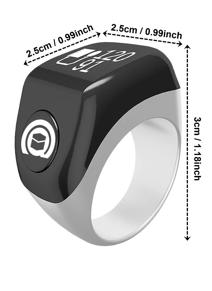 Generic Multifunctional Prayer Smart Ring, Lucky Ring, Tasbih Counter, Azan Alarm, Prayer Direction Guide, Digital Watch Ring, Tasbeeh Beads Ring, Electronic rosary, Forgiveness Ring, TBSoon Aladdin Treasure iQIBLA Zikr Ring  - Image 5