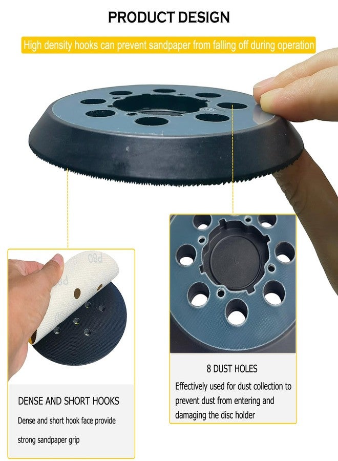 Tockrop 5" 8 Hole Hook and Loop Replacement Sander Pad for Dewalt Random Orbital Sander, Sanding Backing Pad for DeWalt DWE6421 6421K DWE6423 6423K DCW210B Sander 4 Screw Holes Sanding Part DWE64233 & N329079 - Image 5