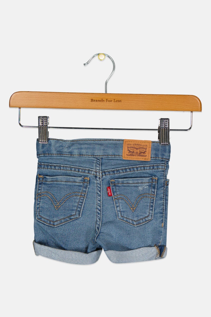 Levi's Toddlers Girl Rip Girlfriend Denim Shorts, Blue - Image 2