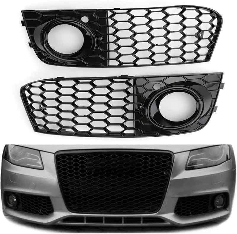 Fit for Audi A4 B8 RS4 2009 2010 2011 2012 Honeycomb Mesh Fog Light Open Vent Grille Intake Cover 8KD807682 8KD807681 Grill Parts - Image 2