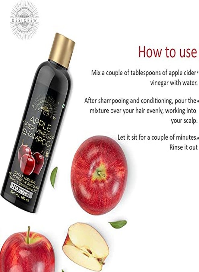 DESICREW Desi Crew Apple Cider Vinegar Shampoo - Restores Shine & Smoothness - No Parabens Sulphates & Silicones 100 ml - Image 3