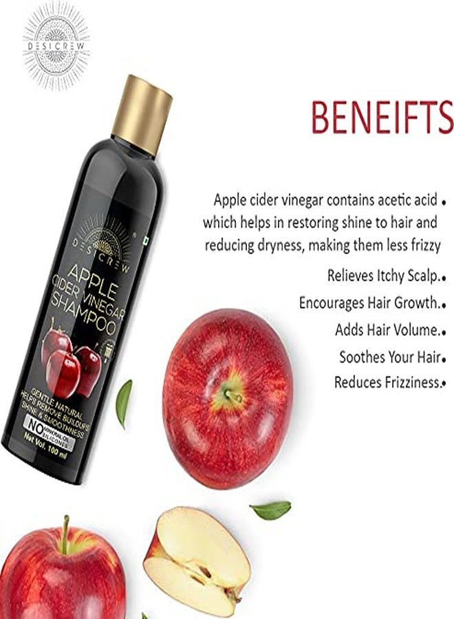 DESICREW Desi Crew Apple Cider Vinegar Shampoo - Restores Shine & Smoothness - No Parabens Sulphates & Silicones 100 ml - Image 4