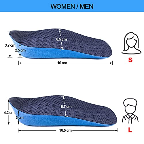 Ailaka Height Increase Insoles (Can be Worn in Socks), Arch Support Half Inserts Shock Absorption Heel Lifts Cushion Pads for Men & Women (Small) - Image 5