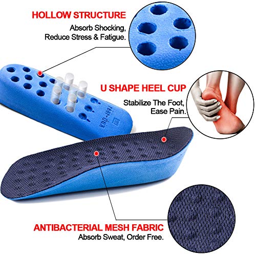 Ailaka Height Increase Insoles (Can be Worn in Socks), Arch Support Half Inserts Shock Absorption Heel Lifts Cushion Pads for Men & Women (Small) - Image 3