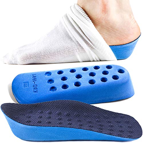 Ailaka Height Increase Insoles (Can be Worn in Socks), Arch Support Half Inserts Shock Absorption Heel Lifts Cushion Pads for Men & Women (Small) - Image 1