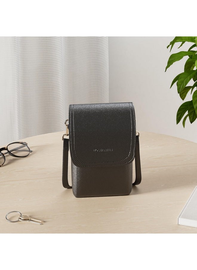 Bostanten BOSTANTEN Vegan Leather Small Crossbody Bags for Women Designer Cell Phone Bag Wallet Purses Adjustable Strap Classic Black  - Image 2