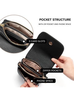 Bostanten BOSTANTEN Vegan Leather Small Crossbody Bags for Women Designer Cell Phone Bag Wallet Purses Adjustable Strap Classic Black  - Image 4