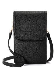 Bostanten BOSTANTEN Vegan Leather Small Crossbody Bags for Women Designer Cell Phone Bag Wallet Purses Adjustable Strap Classic Black  - Image 1