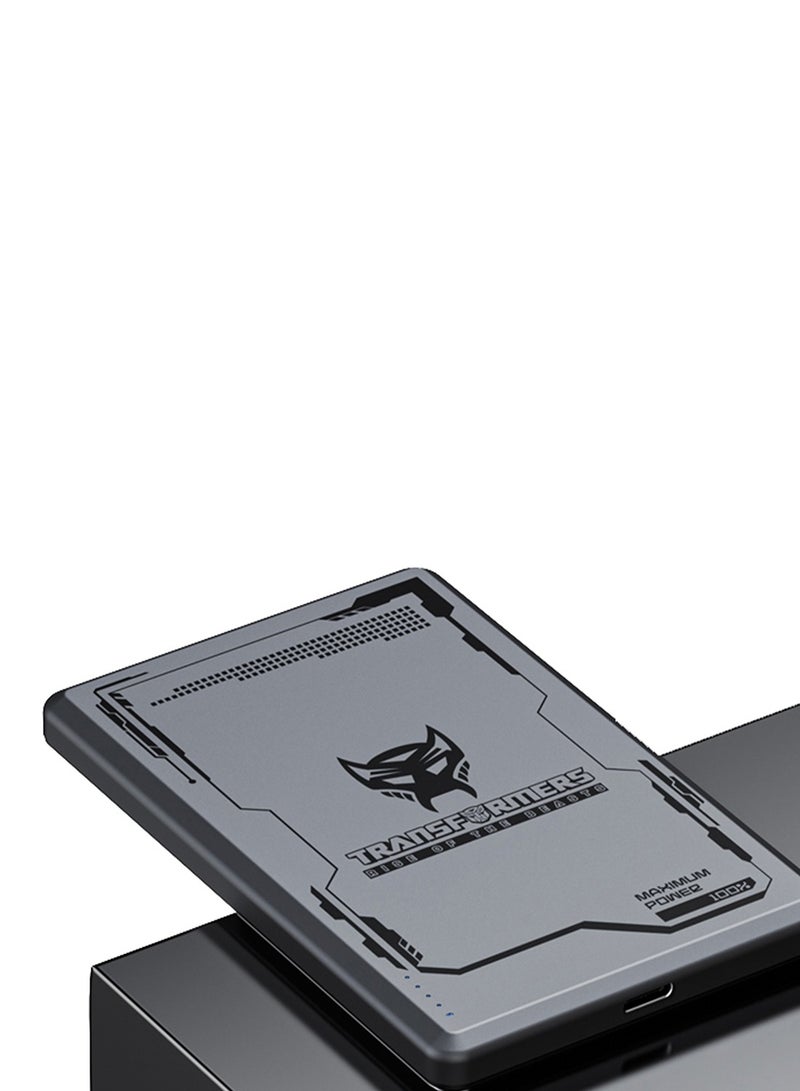 TRANSFORMERS TF-D02 Power Bank 10000mAh – Fast Charging with Type-C & Wireless Charging, 20W Max Output, Aluminum Alloy Design, Portable & Lightweight, Compatible with Smartphones, Tablets & More - Grey - Image 5