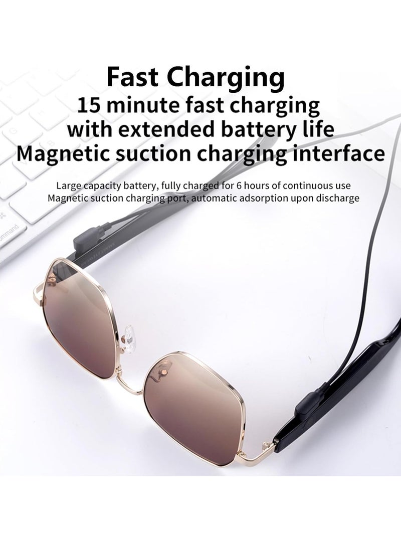 MZ02 Smart Bluetooth Sunglasses for Music Playback and Phone Calls with UV400 Protection and 15-Minute Fast Charging Black Model - Image 5