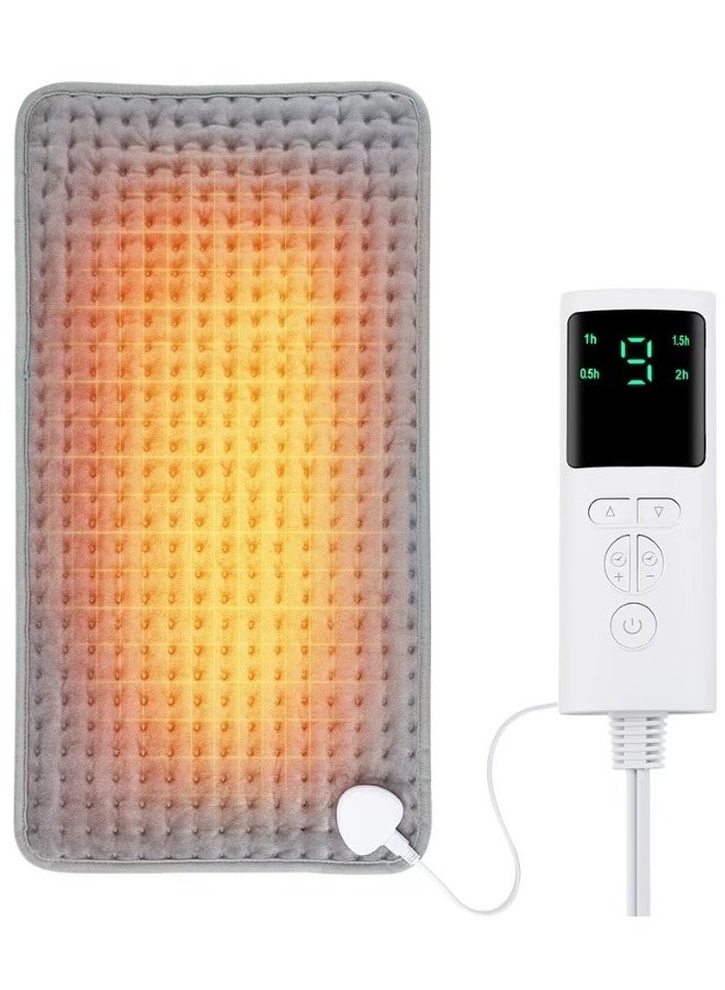 أريكسا وسادة تدفئة كهربائية من أريكسا للظهر والرقبة والكتفين والساقين والركبتين والبطن - علاج حراري رطب وجاف، وسادة تسخين سريعة مع إيقاف تشغيل تلقائي، لتخفيف آلام تقلصات العضلات (24 بوصة × 12 بوصة، رمادي فاتح) - Image 1