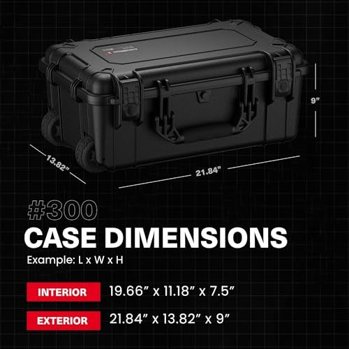 Condition 1 22" Large Rolling Lockable Hard Storage Case with Foam, Model 300, Waterproof Protective Box for Camera, Tactical, Scientific Gear, Made in USA, 21.84"x13.82"x9" Orange - Image 2