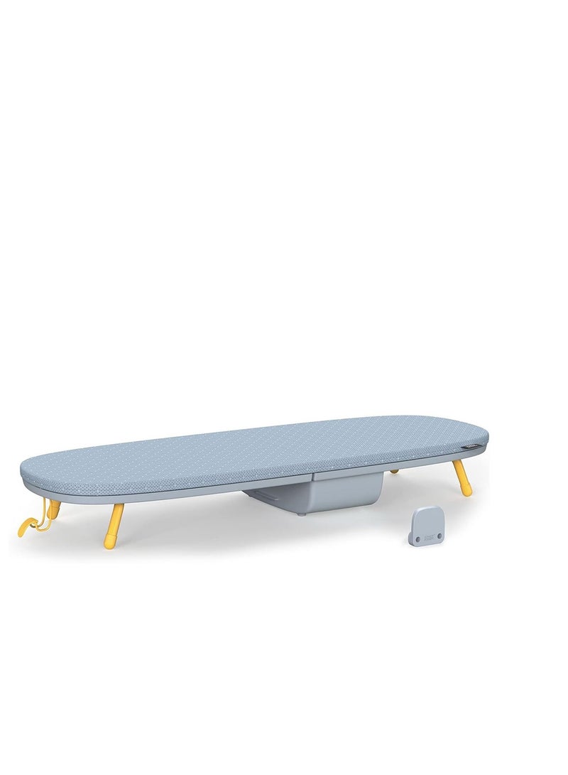 Pocket Folding Space-Saving, Compact table-top Ironing Board Regular, Grey/Yellow - Image 4