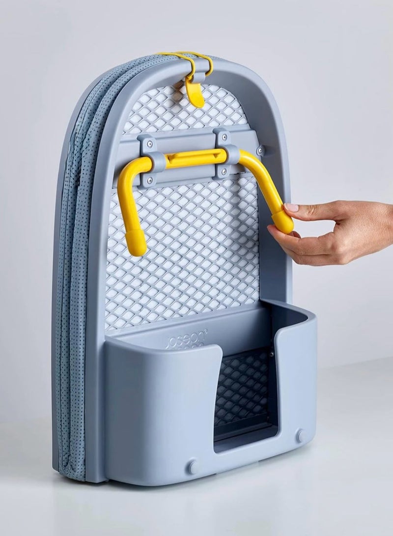 Pocket Folding Space-Saving, Compact table-top Ironing Board Regular, Grey/Yellow - Image 5