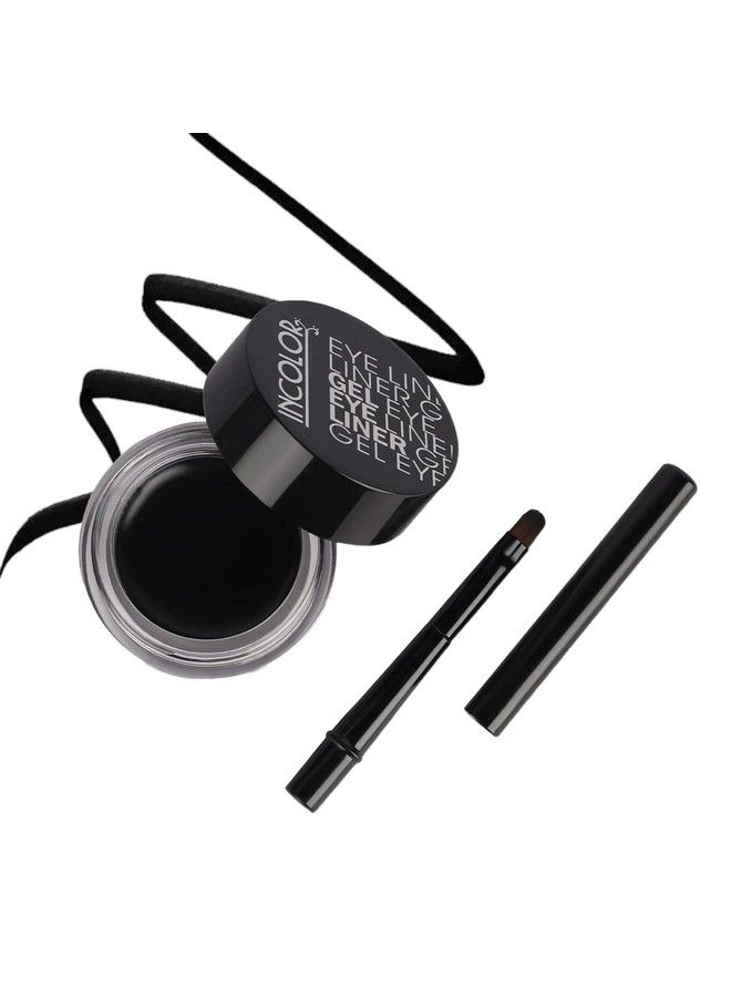 INCOLOR Scandaleyes Long Lasting Waterproof Gel Eye Liner With Smudger For Women ; Llong Wearing Parabenfree ; High Intensity Pigments ; Last For All Day Long Work Great With Eyebrow (Black) 5Gm - Image 1