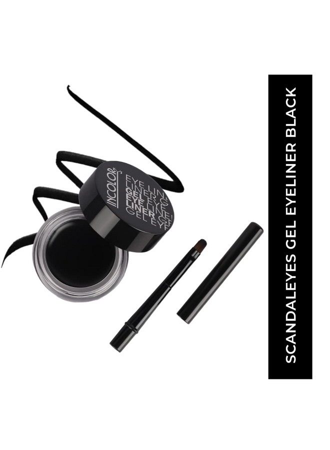 INCOLOR Scandaleyes Long Lasting Waterproof Gel Eye Liner With Smudger For Women ; Llong Wearing Parabenfree ; High Intensity Pigments ; Last For All Day Long Work Great With Eyebrow (Black) 5Gm - Image 5