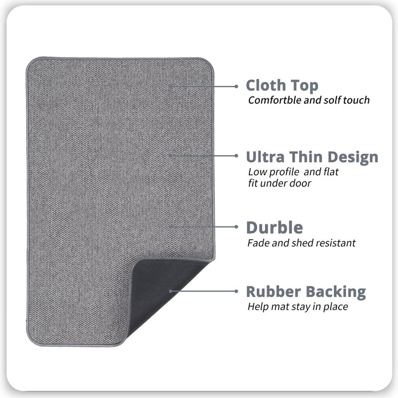 Bosap Bath Mat,Ultra Thin Bathroom Rugs,Rubber Bath Mats for Bathroom,No Slip Bath Rugs,Quick Dry,Machine Washable,Low Pile,Absorbent,Shower Outside,Sink,Home Decor Accessories.Grey,1'5"x2'3"(17x27Inch) - Image 2