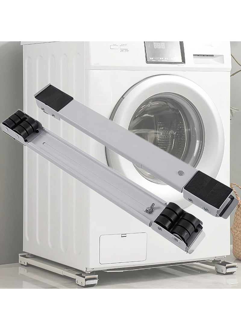 DubaiGallery - 2 Washing Machine Base Frame 45-71 cm Extendable Sliding System Furniture Roller Transport Wheels for Furniture Transport Wheels with Non-Slip Underside Load 300 kg - Image 1