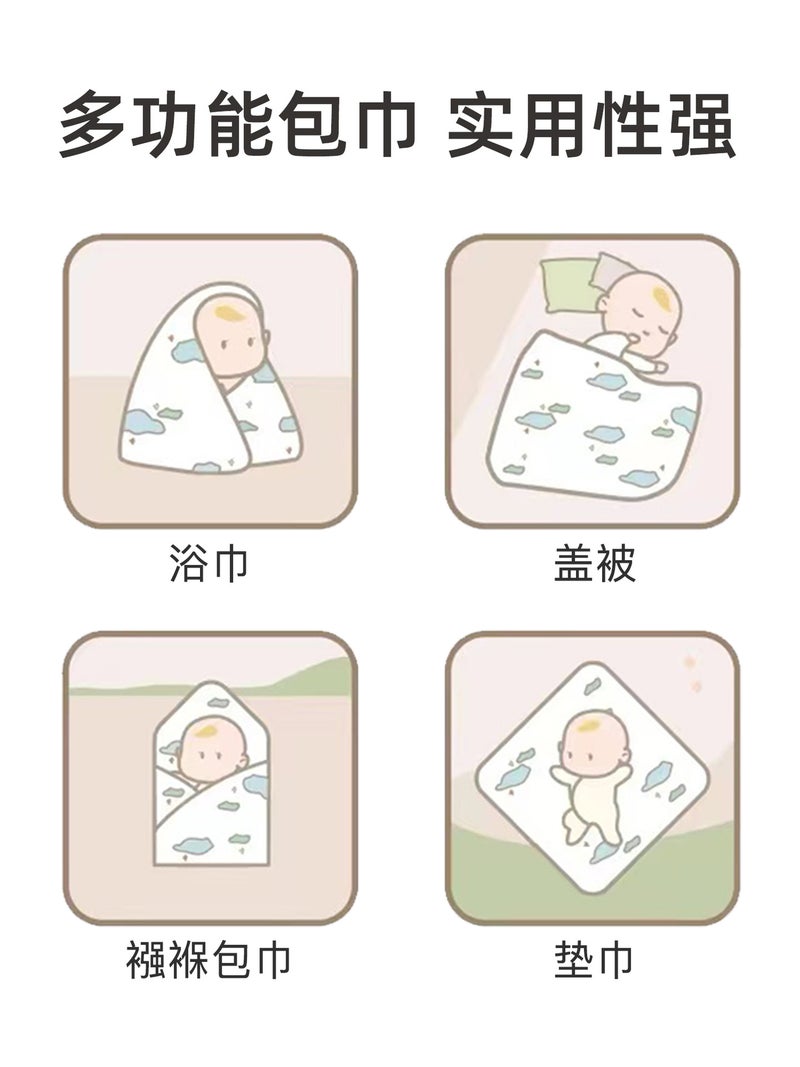 Baby Quilt Cotton Six-Layer Gauze Bath Towel Newborn Aa Class Single Bag Towel Blanket For Newborn Baby - Image 5