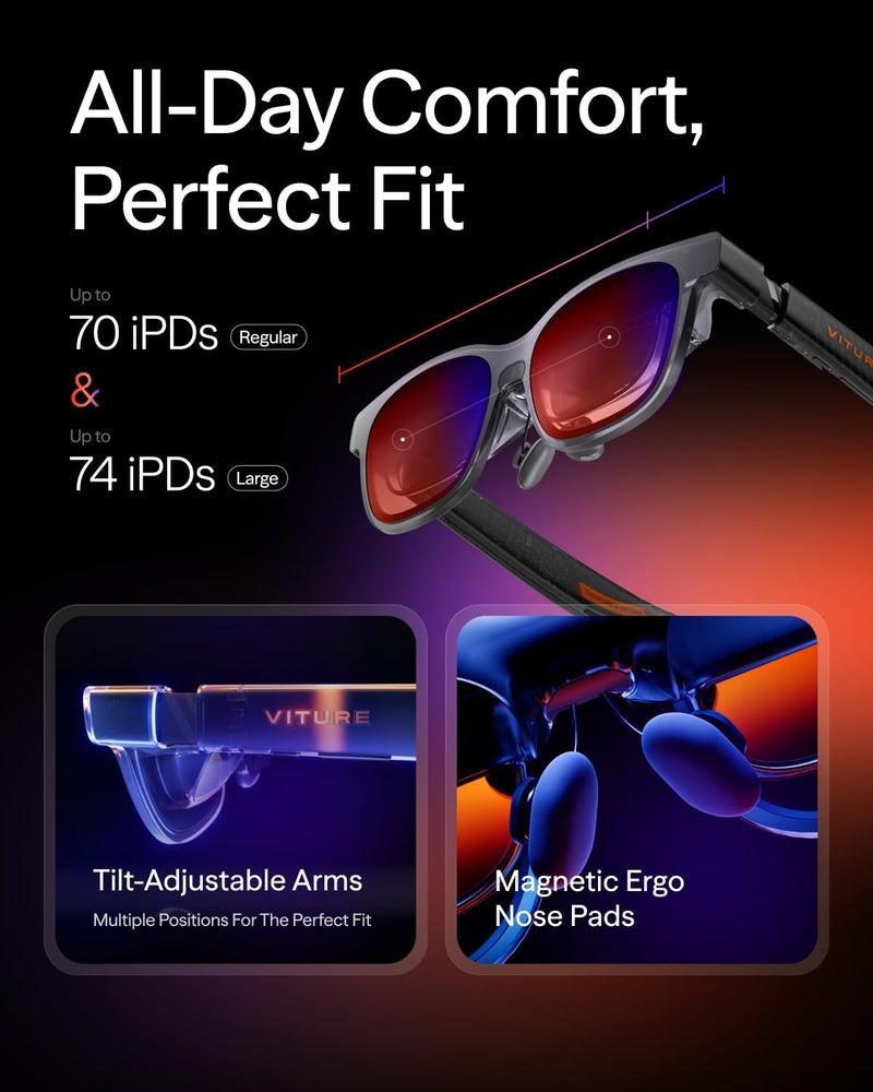 Luma Pro XR Glasses—152” 1200p 120Hz Ultra Sharp Display, 52° FOV, Electrochromic Film, Harman Audio, AR Glasses for iPhone 17/16/15, Android, Mac, PC, Steam Deck, Switch 2-Regular - Image 5