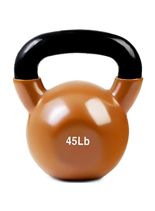 JFIT أوزان كيتل بيل مغلفة بالفينيل - 45 رطل - مغلفة لحماية الأرضيات والمعدات، وتقليل الضوضاء - أوزان حرة للتدريب الباليستي، والعضلات الأساسية، وتدريب الوزن - Image 1