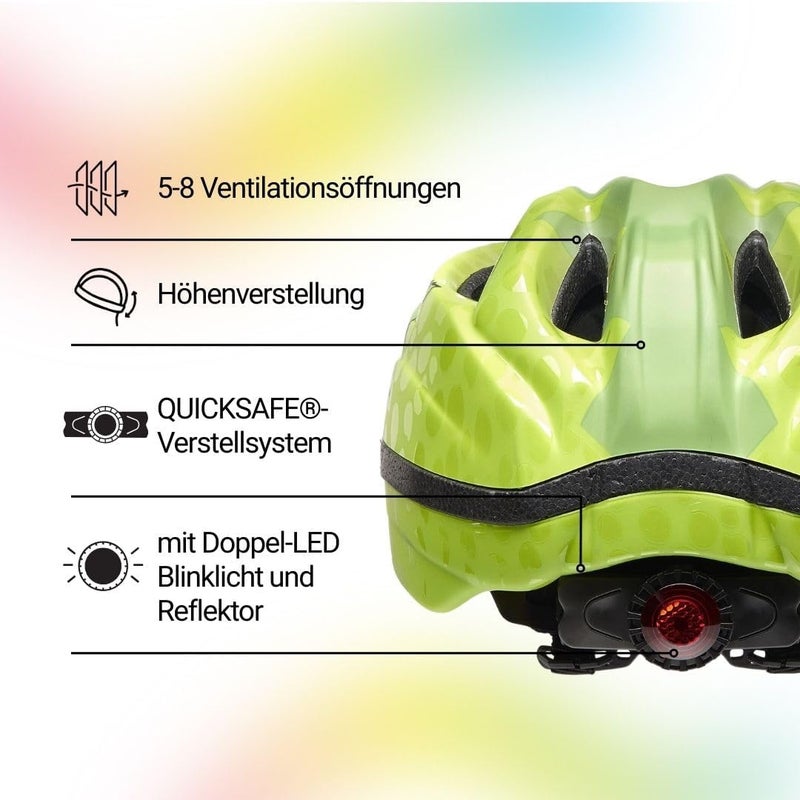 KED Kinderhelm Meggy II Trend Bicycle Helmet, Green Croco Glossy - Image 3