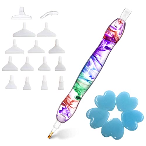 Praise V Do Colorful Diamond Painting Art Pen Kit Tool 5D Diamond Painting Pen Kit Tool Accessories Stylus Drill Pen for Diamond Painting Nail Art Diamond Art with Glue Clay and Multi Tips - Image 1