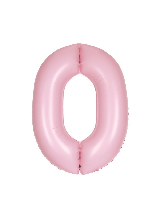 Unique 34" Matte Lovely Pink Number 0 Foil Balloon - Image 1