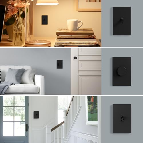 AIDA 1Gang Midsize Screwless Toggle Light Switch Cover Plate Matte Black 10Pack Unbreakable Thermoplastic Replacement for Lightswitch Wall Plate Cover UL Listed 488H x 313L - Image 3