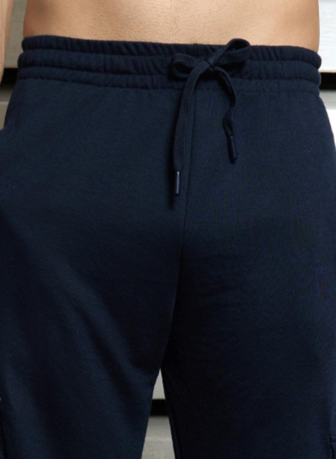 HIGH STAR Men's Navy 100% Polyester Printed Full Length Casual Track Pant Straight Fit Trouser - Image 2