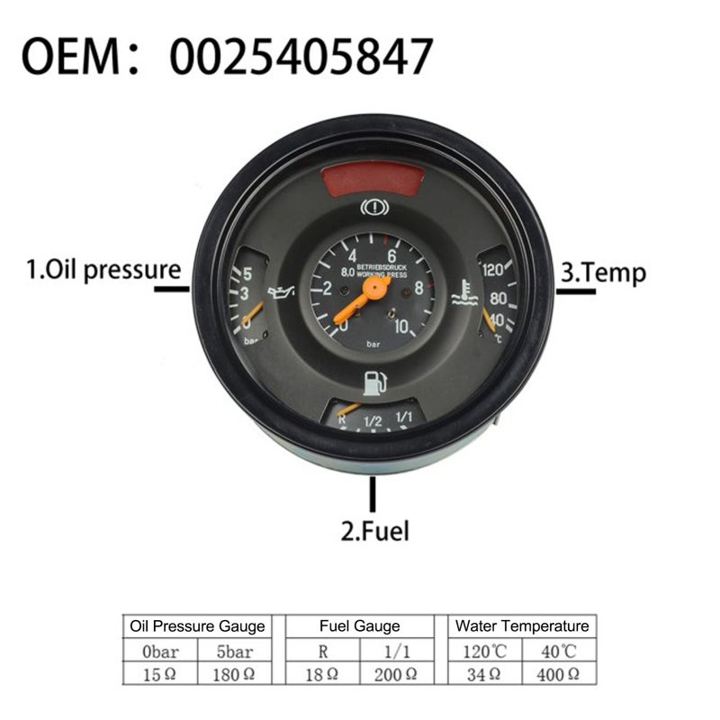 Digital Gauge 5.91-Inch Black Stainless Steel 3IN1 Design - High Accuracy Fuel Monitor for Cars Motorcycles Heavy Trucks - Image 3