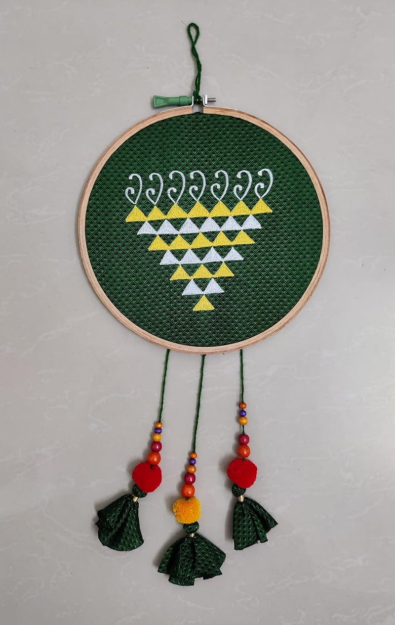 Punyatva Sarswati Dream Catcher Wall Hanging Mirage Dream Catcher Wall Decor Wall Hanging for Bedroom and Living Room Dream Catcher for Home Decoration Green Dream Catcher Large Size - Image 2